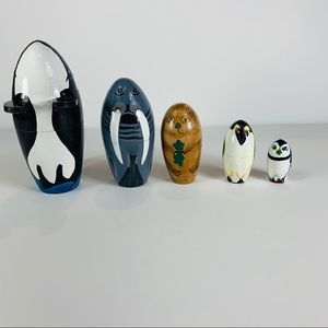 Sea Animal Whale Walrus Russian Nesting Dolls